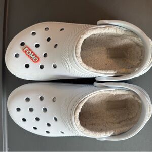 Women’s light blue Crocs with Fleece Lining